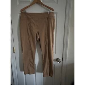 Westbound Petites Dark Tan Straight Leg Crop Pants Plus Size 18W